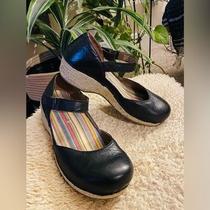 Dansko Mary Jane w/ Velcro ankle strap for adjustable fit.